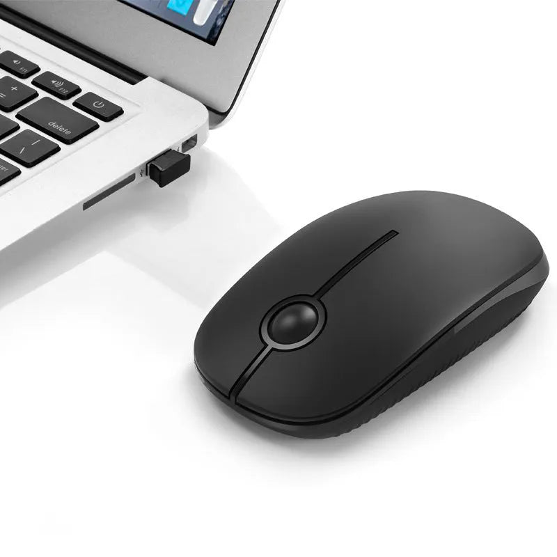 2.4G wireless mouse black colour compact 120x66x36mm design with USB receiver