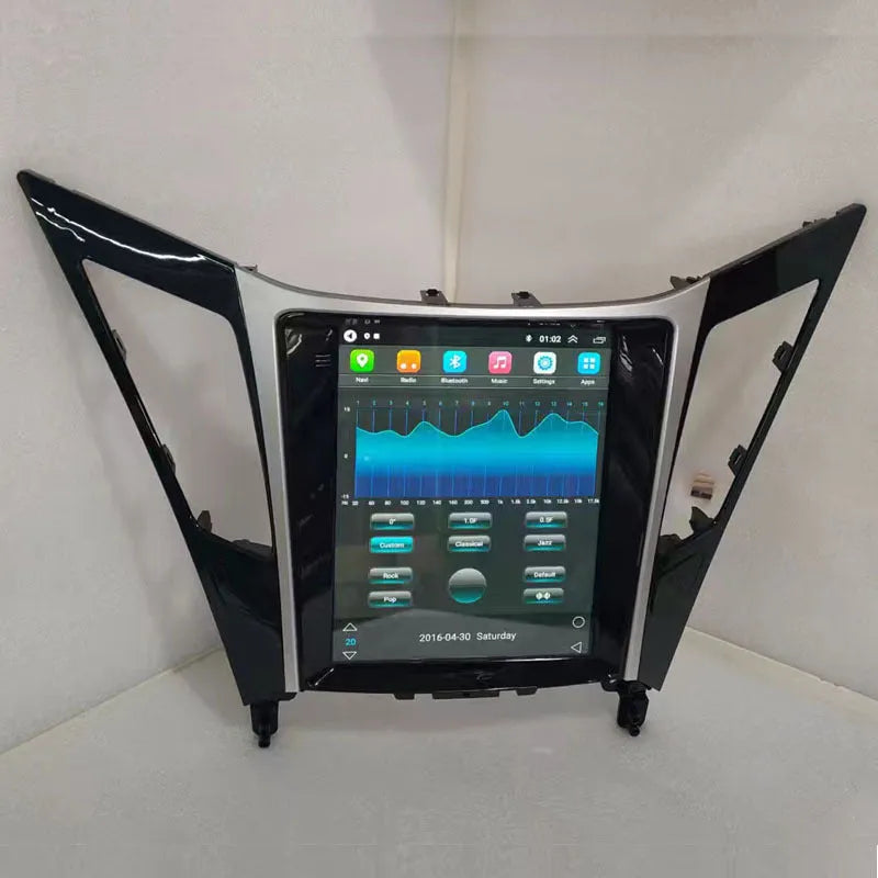 Vertical 9.7-inch Android car navigation touchscreen for 2008 Hyundai Sonata dashboard