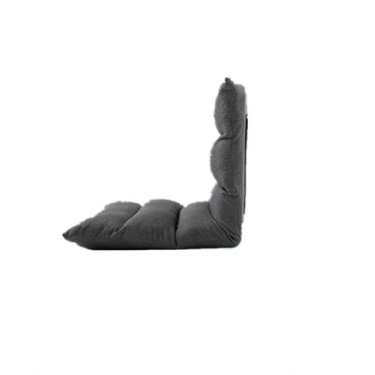 Adjustable lazy sofa floor chair with fabric cover and high elastic sponge filling in beige