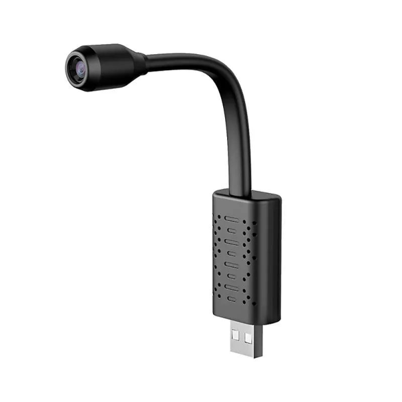 Black V380 wireless USB camera showing compact size of 158mm long, 26mm wide, and 15mm deep.