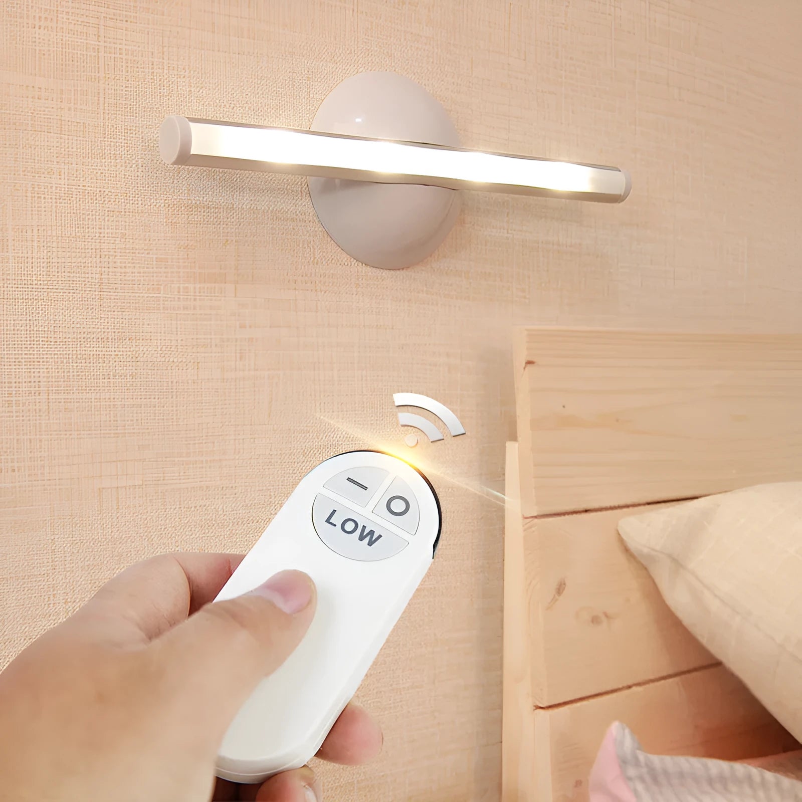 LED mirror cabinet night light with remote control and touch sensor in warm white colour