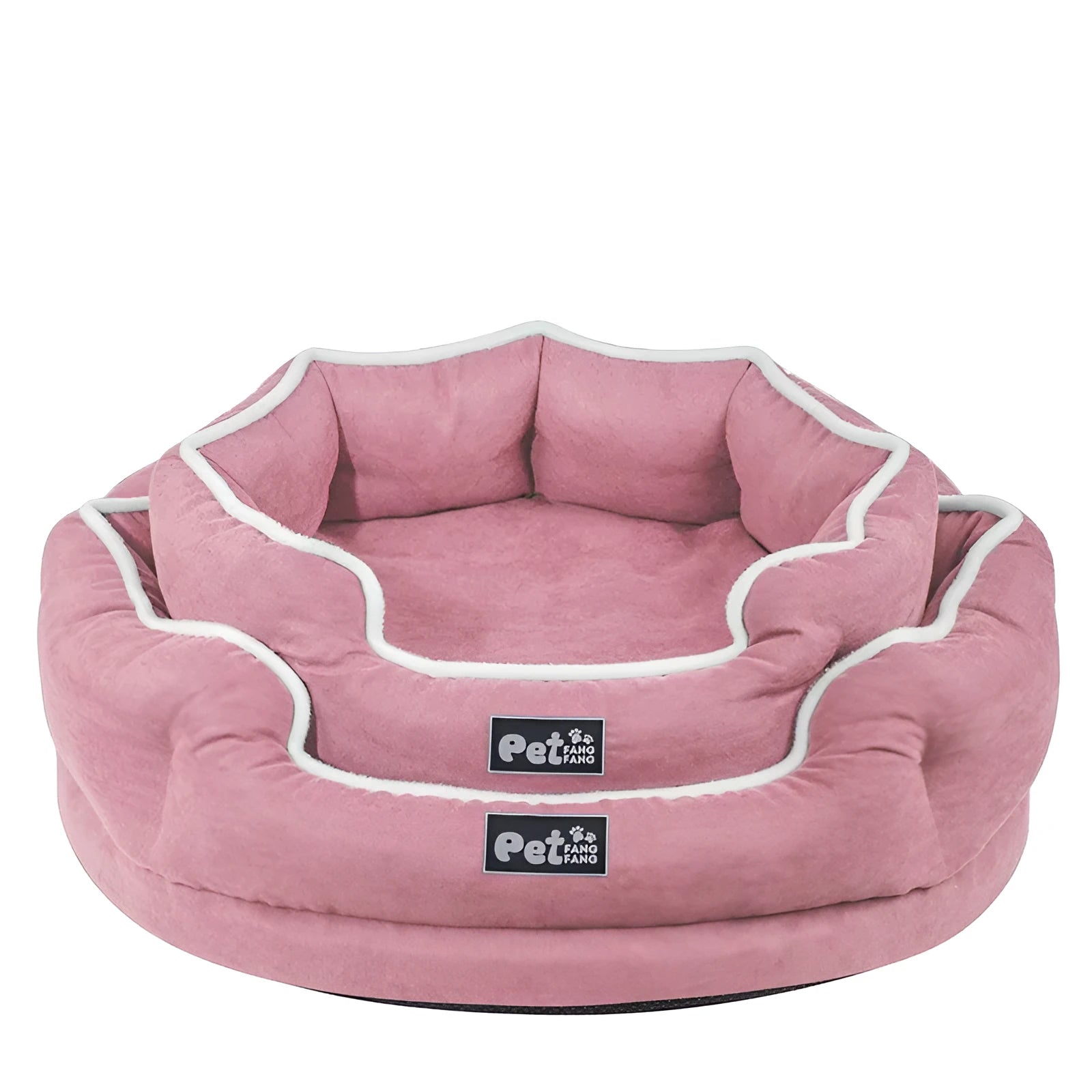 Blue Liscel fabric sponge-filled dog cushion on a sofa for pet comfort