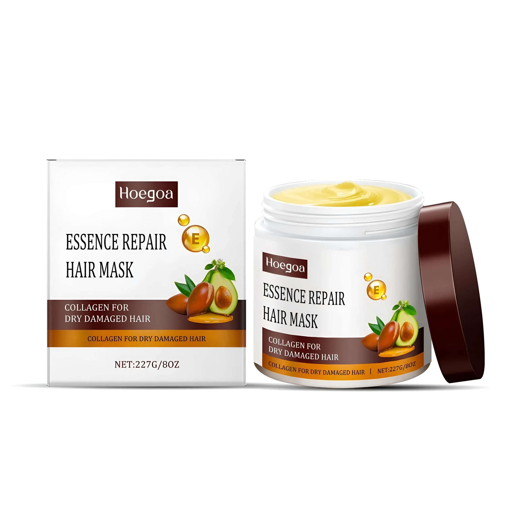 227g jar of collagen repair hair mask with hydrolysed keratin and avocado oil