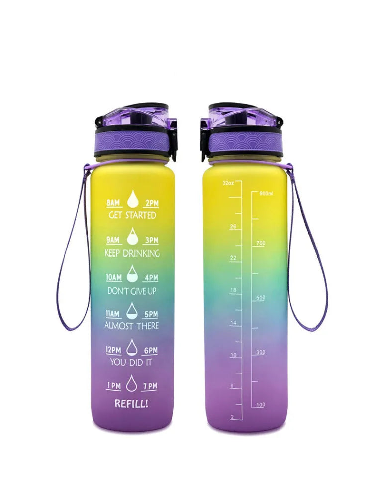 Clear transparent 1000ml sports water bottle with infuser, BPA-free Tritan and PP plastic