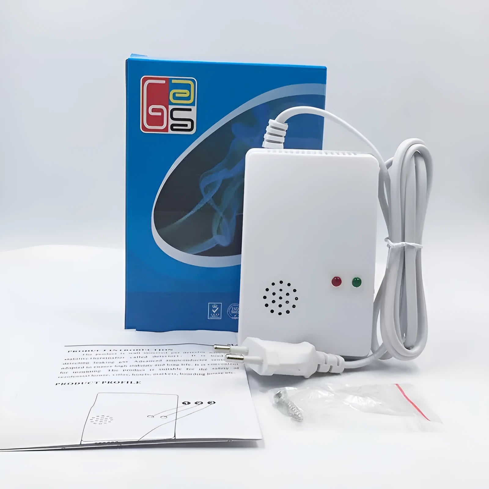 Domestic gas leak alarm wall-mounted for kitchen or hotel use, 110-220V AC, EU or US model