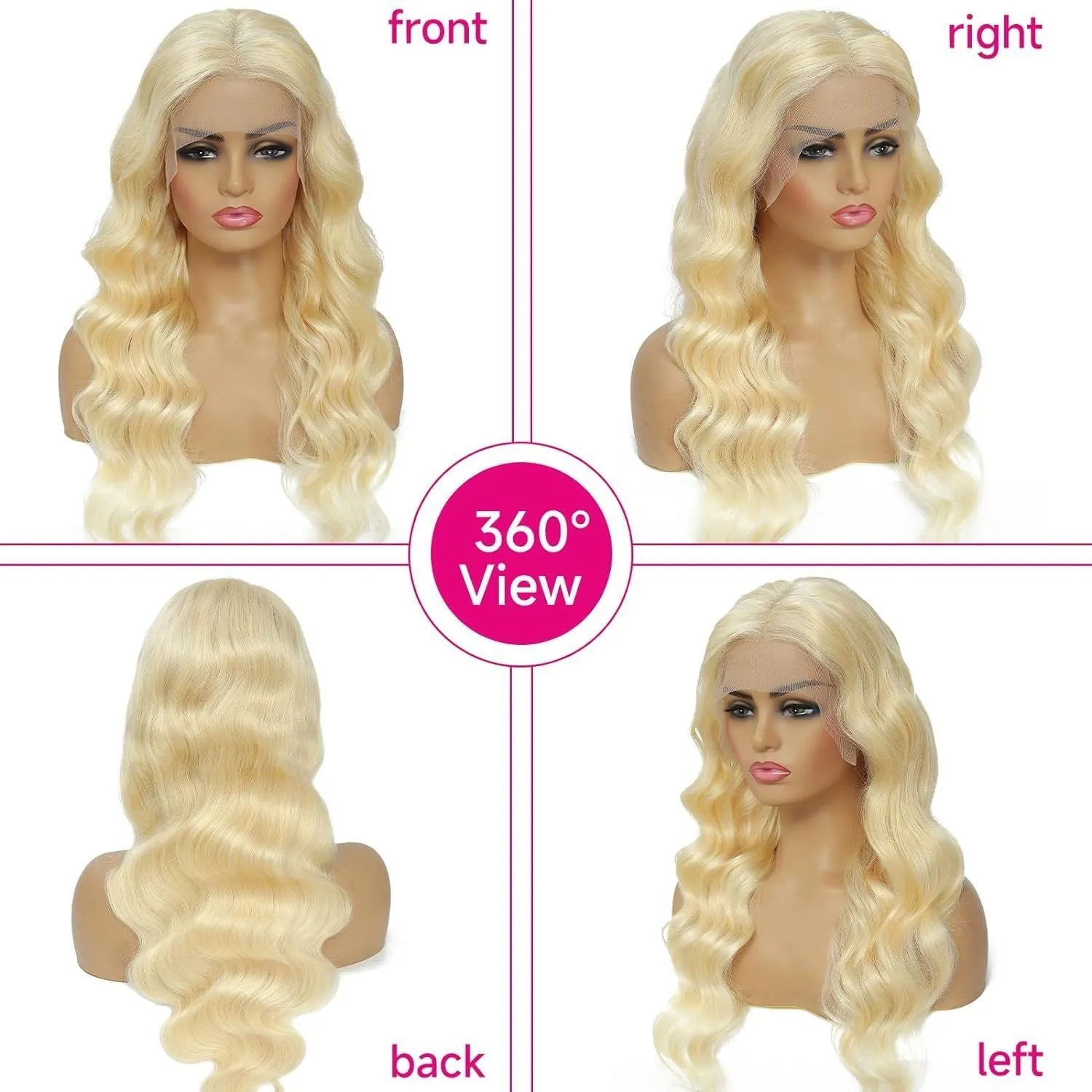 Women's synthetic front lace wig in M1 539 613# colour with medium-long curly hairstyle, showing natural hairline.