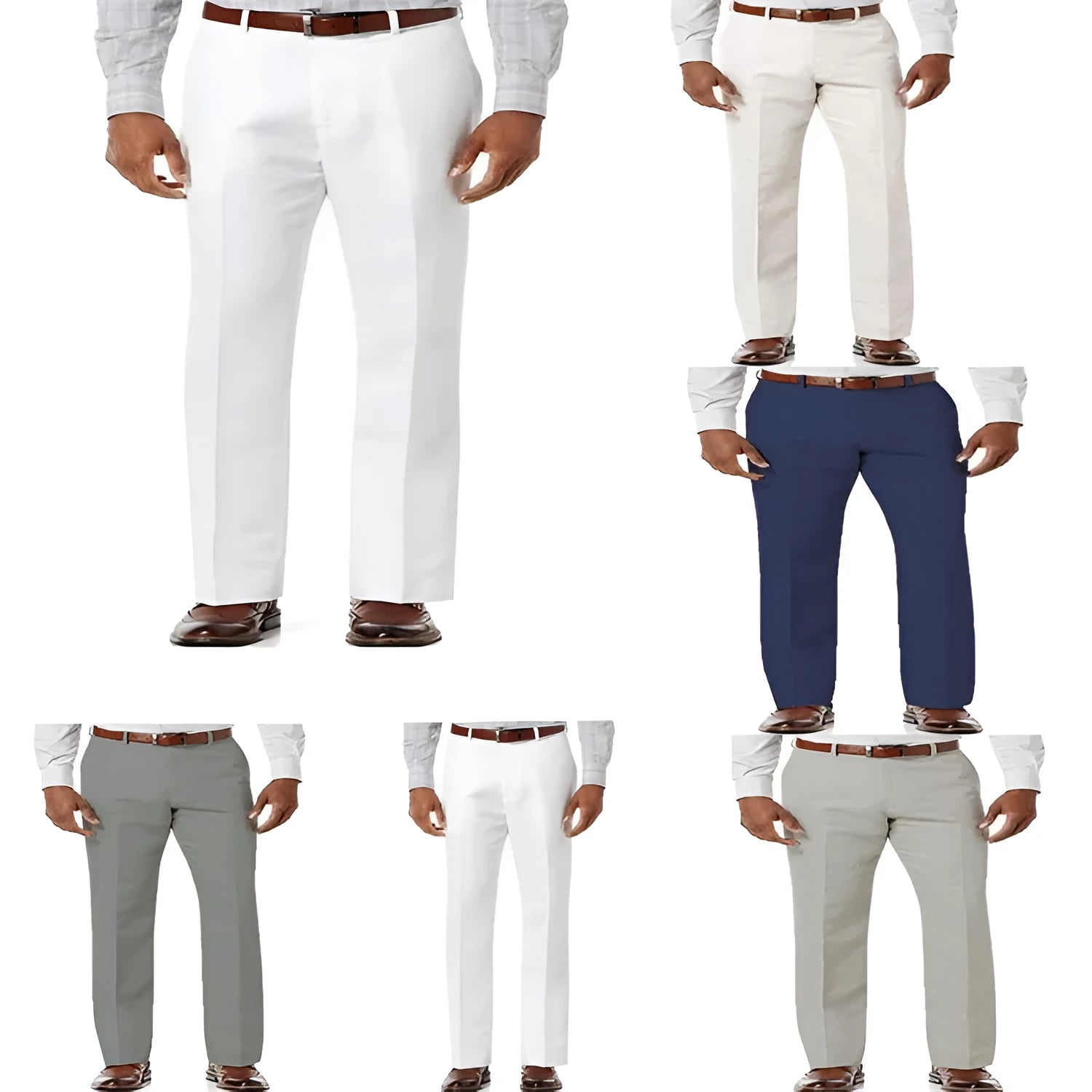 Men's solid colour linen trousers with slant pockets in cotton fabric for casual wear