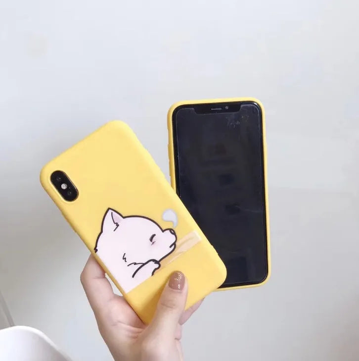 Funny cartoon giraffe TPU silicone phone case for iPhone, soft back cover