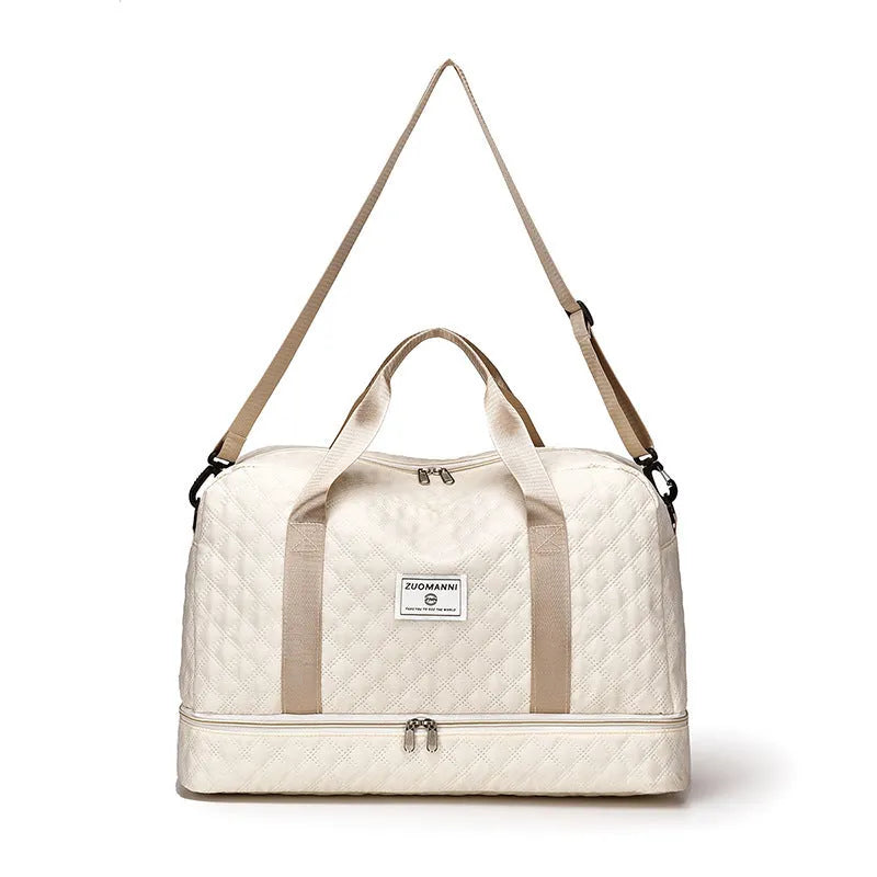 Large Oxford cloth leisure travel bag in a solid colour with a capacity of 36-55 litres.