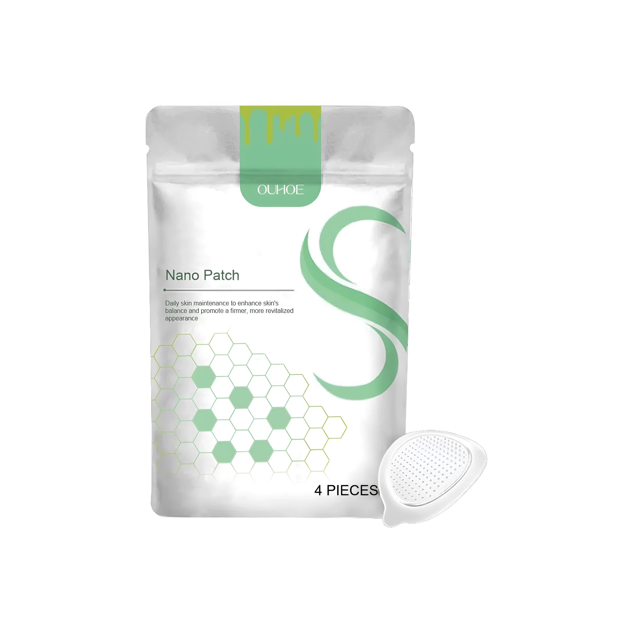 Pack of four micro needle body shaping care patches with botanical active ingredients