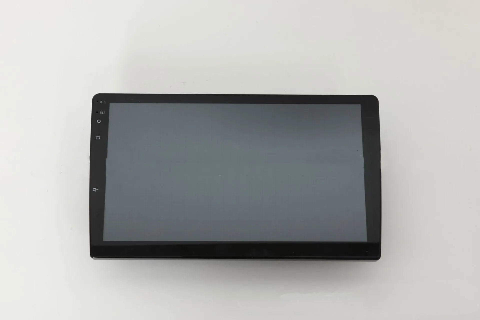 Black universal Android car head unit with 10.1 inch touch screen display showing GPS navigation map.