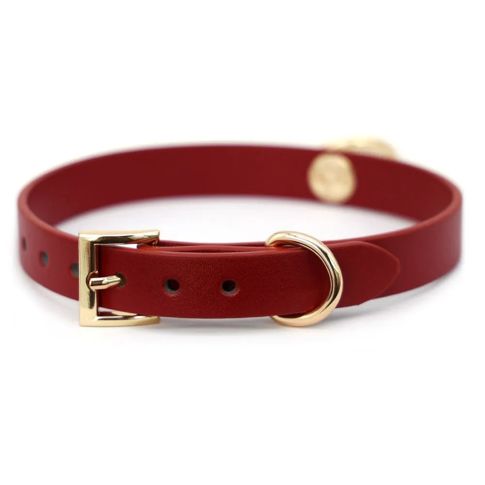 Genuine cowhide leather bondage collar with matching drag chain lead in black