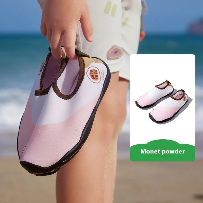 Children's anti-slip beach shoes in Edo purple with rubber sole and breathable upper