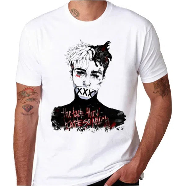 Character unisex t-shirt with printed design, available in multiple styles and sizes