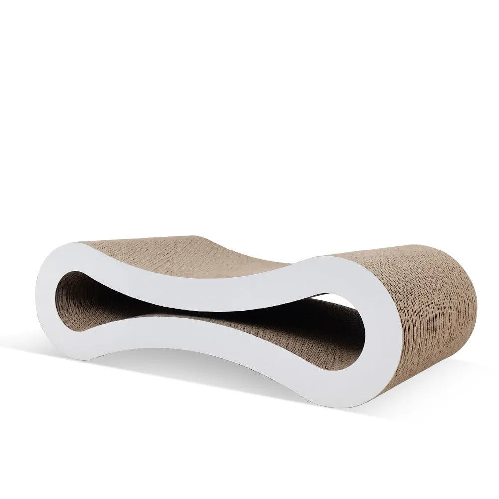 Eight-shaped corrugated paper cat scratch board white 430x210x130mm simple style
