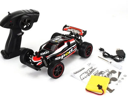 Blue 1:18 scale remote control off-road drift car with 2.4G transmitter