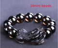 Kaiguang natural ice species black anthracite raspberry stone beaded bracelet on a plain background