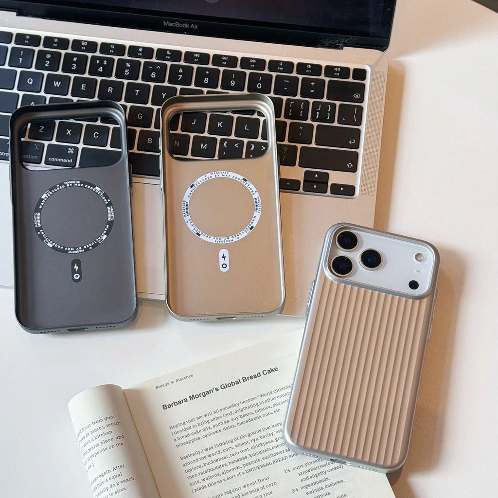 Large hole magnetic drop-resistant PC frosted protective phone case for iPhone 14-17 series