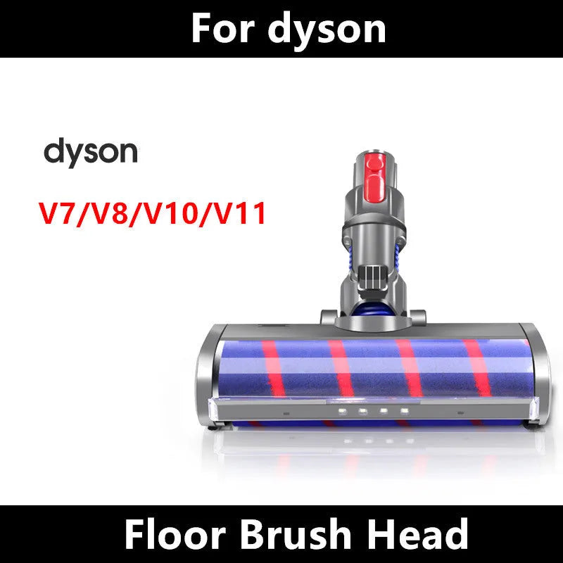 Dyson V7-V11 compatible electric floor brush replacement head with soft velvet roller measuring 260mm by 110mm