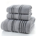 Pure cotton household towel set showing hand towels and bath towel in neutral colour options