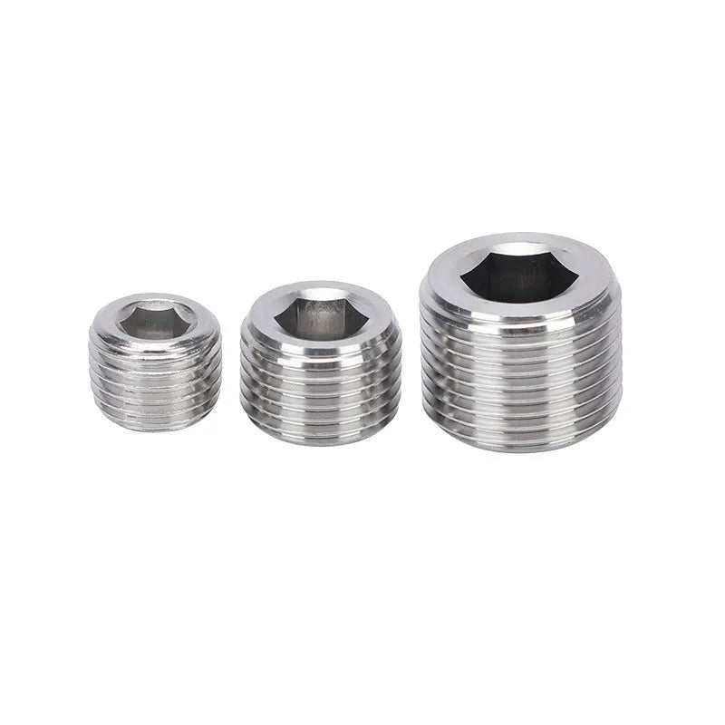 Stainless steel 304 hexagon plug for 3/8 inch BSPP pipe bulkhead connections