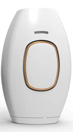 Home laser hair removal instrument in black with pulsed light technology, 124x83x48.5mm size