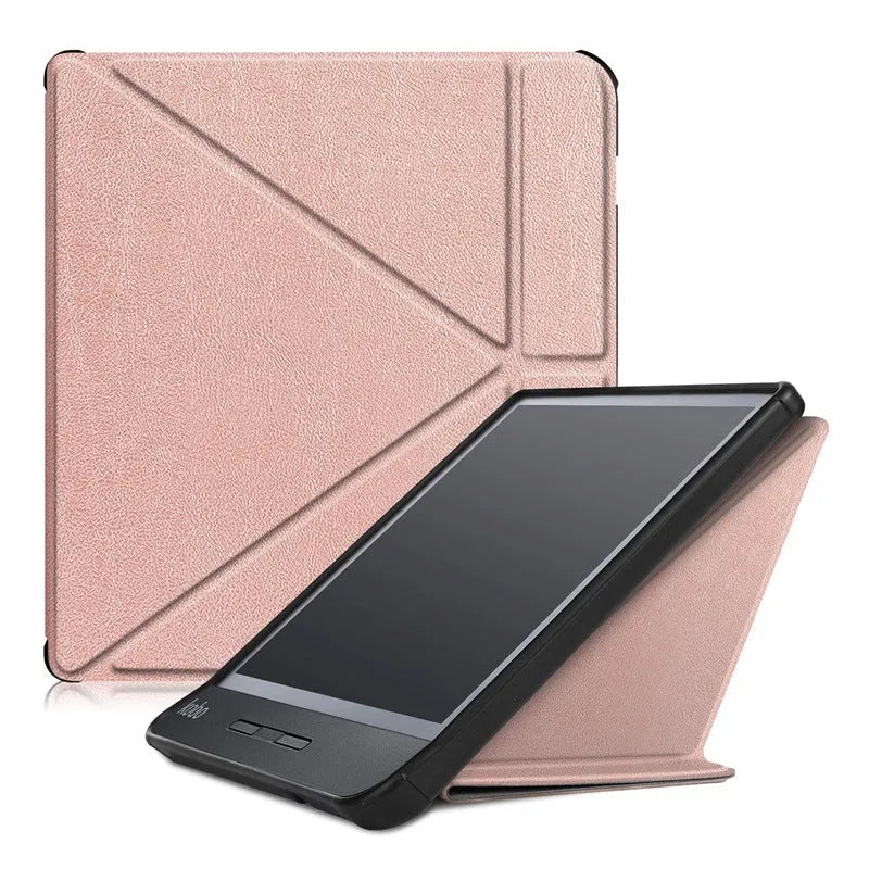 Kobo Forma anti-fall leather cover in Galaxy colour showing sleep function