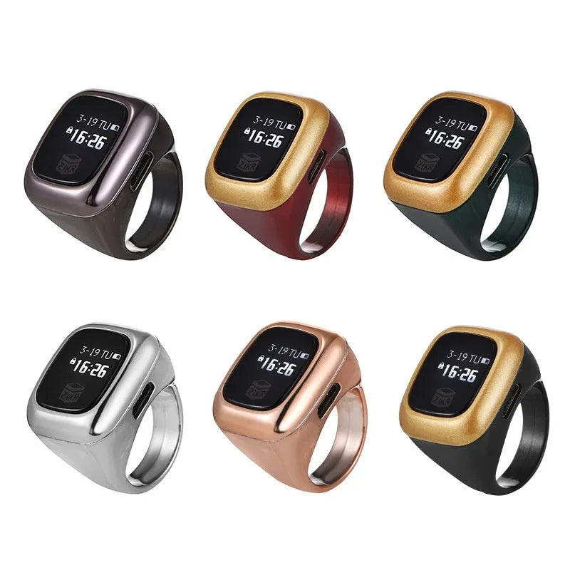 Electronic counter with display screen showing digital numbers, available in black, space gray, rose gold, silver, wine red, and green colours