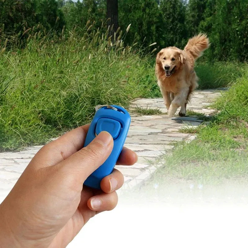 Professional dog training clicker whistle set in assorted colours with key ring