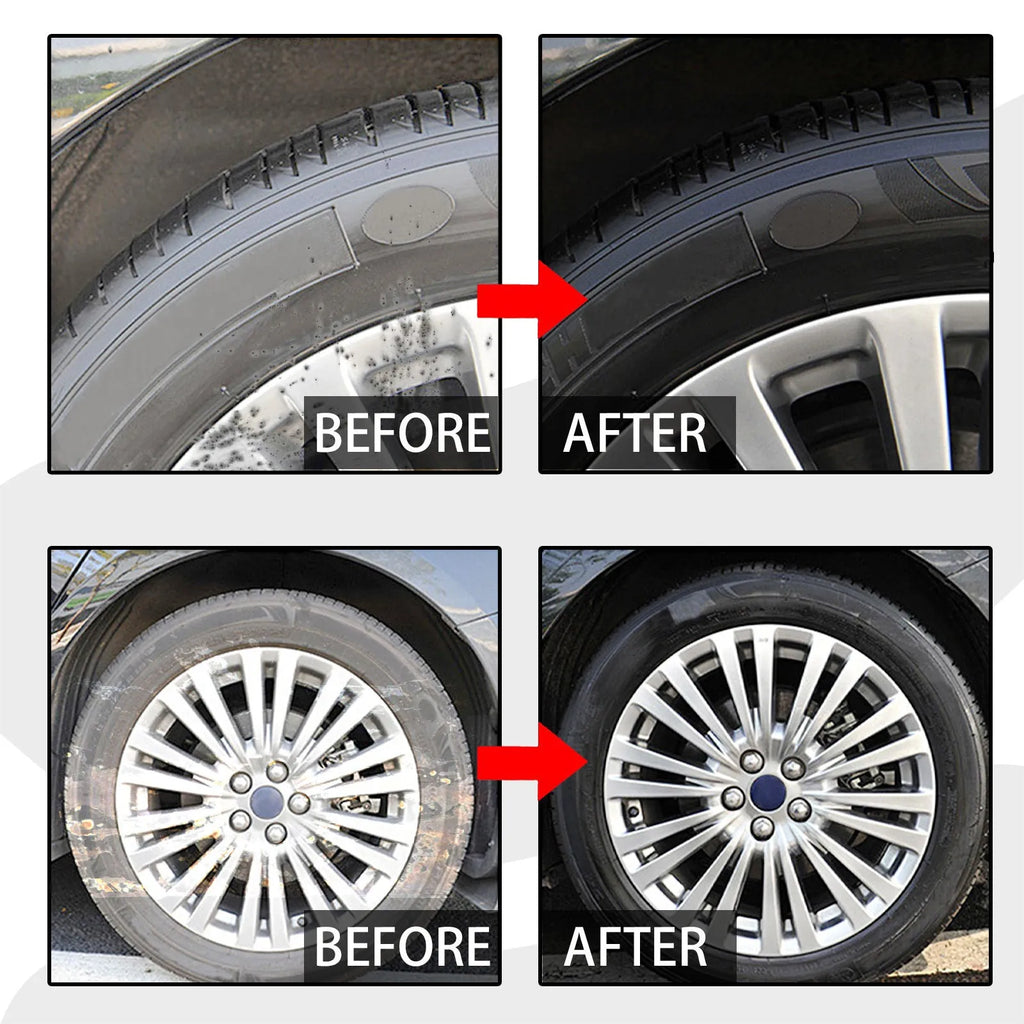 Car tyre cleaner aerosol spray kit with cleaning towel for wheel maintenance