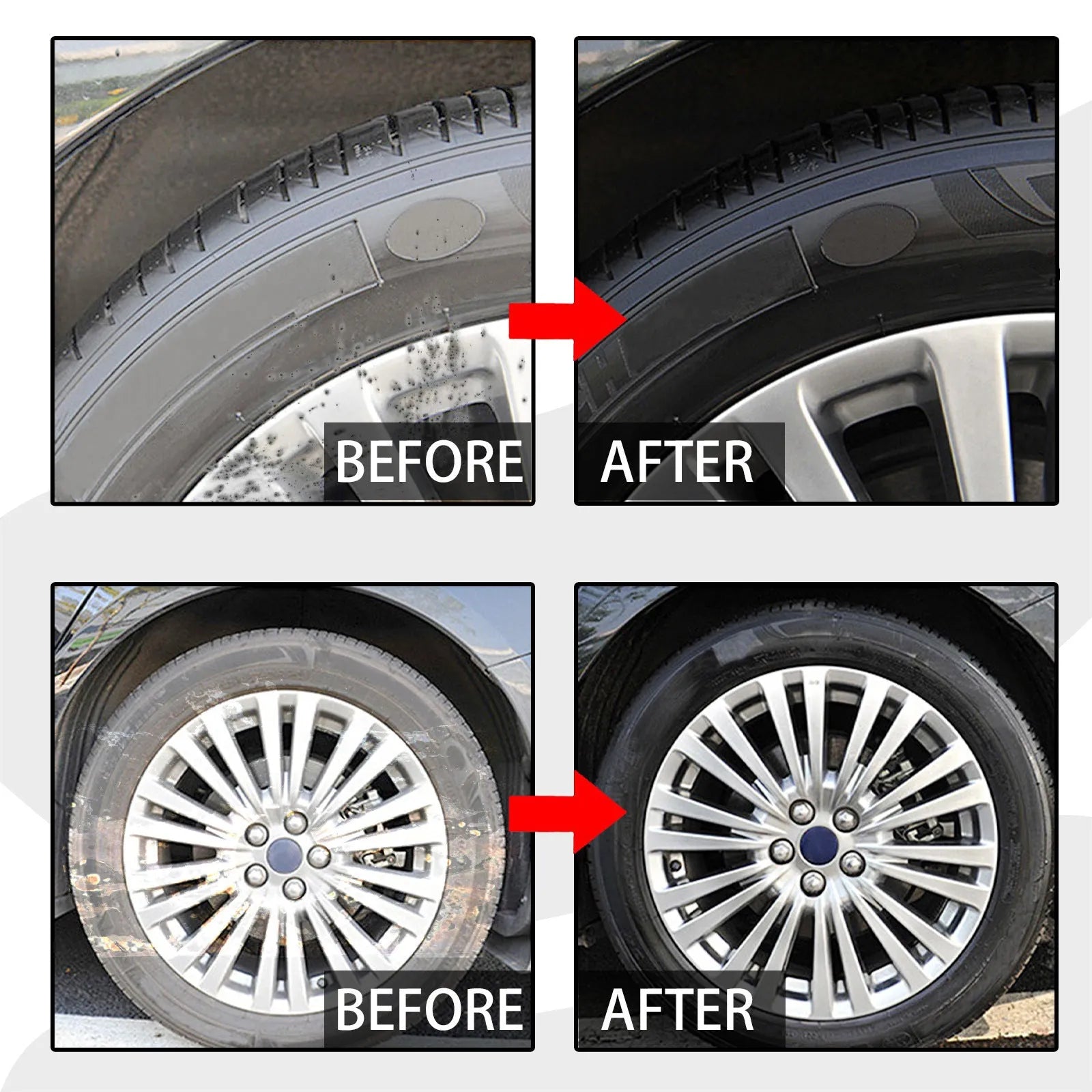 Car tyre cleaner aerosol spray kit with cleaning towel for wheel maintenance
