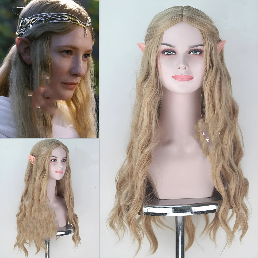 Hobbit wig Elf Queen Kellantril cosplay anime wig long hair 70cm with ears picture colour
