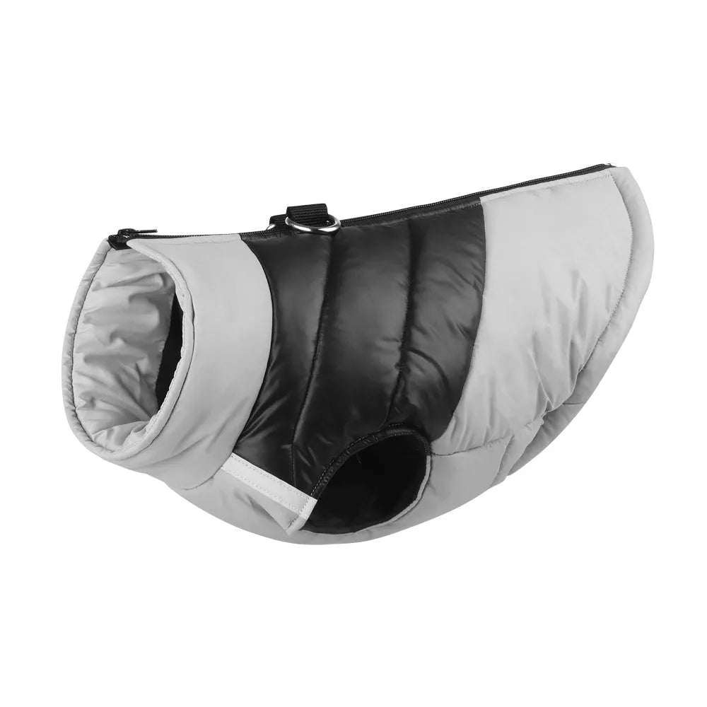 Waterproof padded dog vest jacket with zipper in multiple colours and sizes for winter wear
