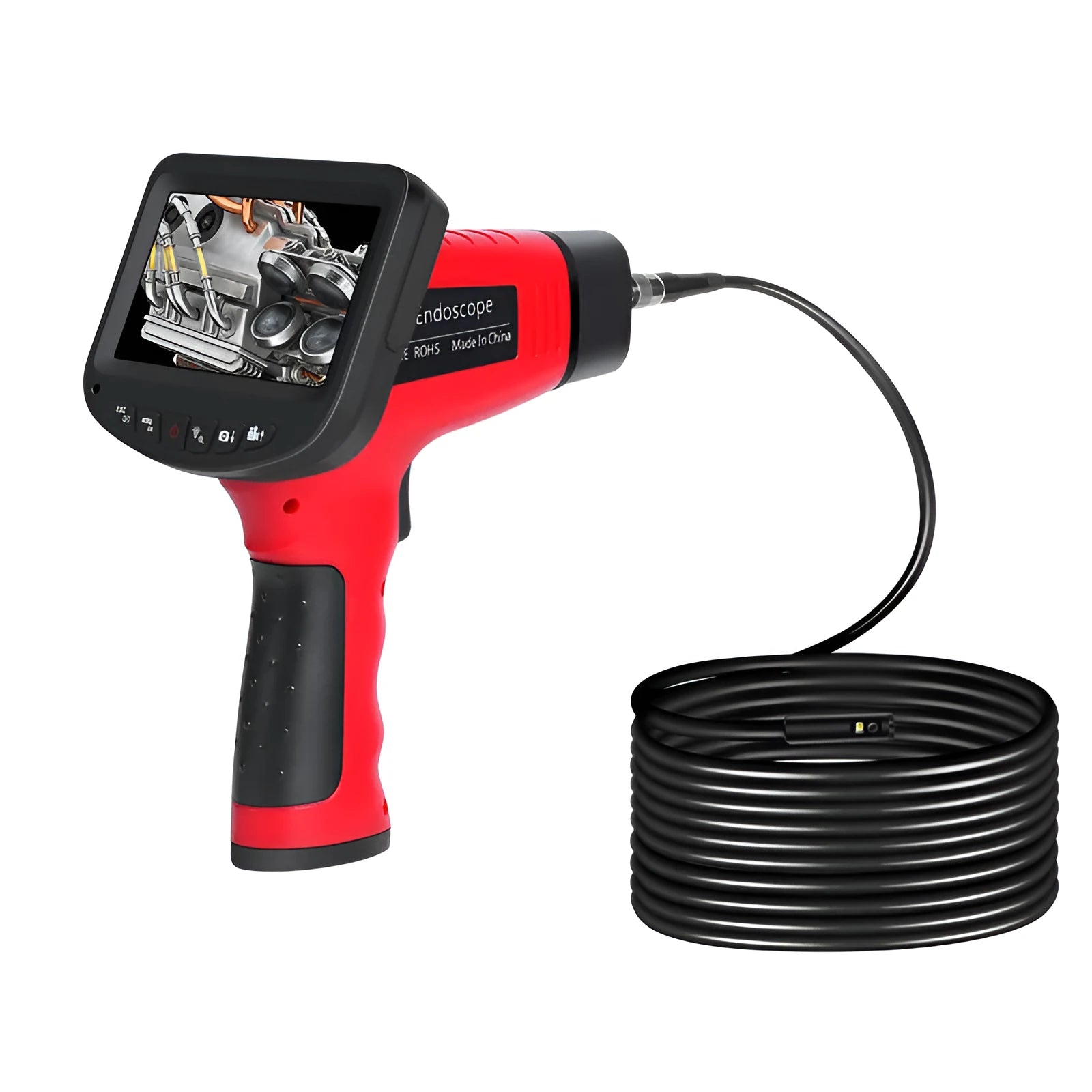 8.5mm diameter dual-lens endoscope inspection camera with hard wire cable.