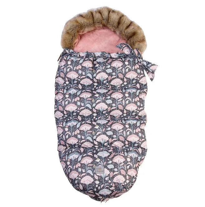 Baby stroller sleeping bag in down cotton fill, polyester fibre outer, 46x95x8cm, suitable for cold weather walks