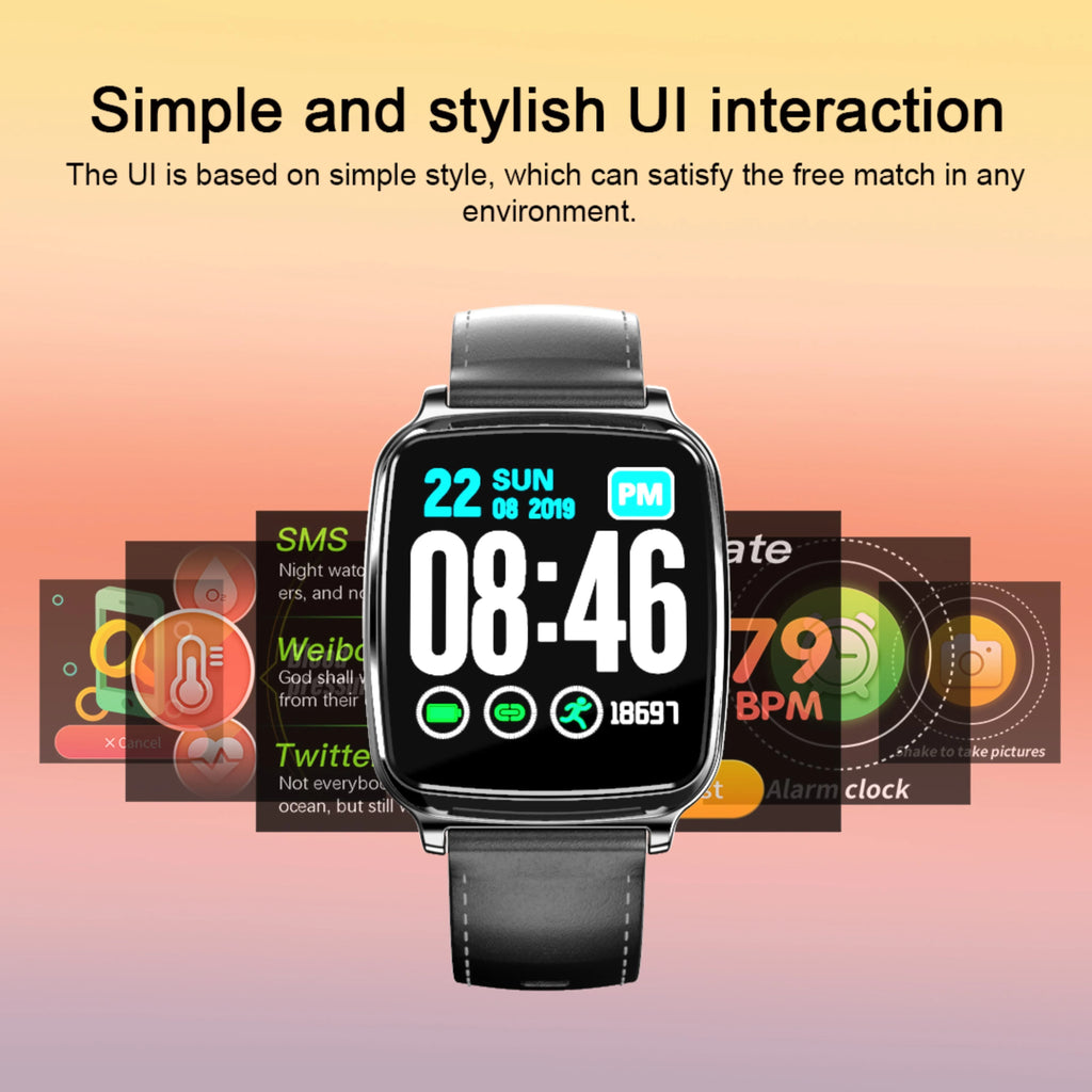 M8 smart fitness bracelet with zinc alloy body and TPU strap on a wrist, showing heart rate data on its screen.