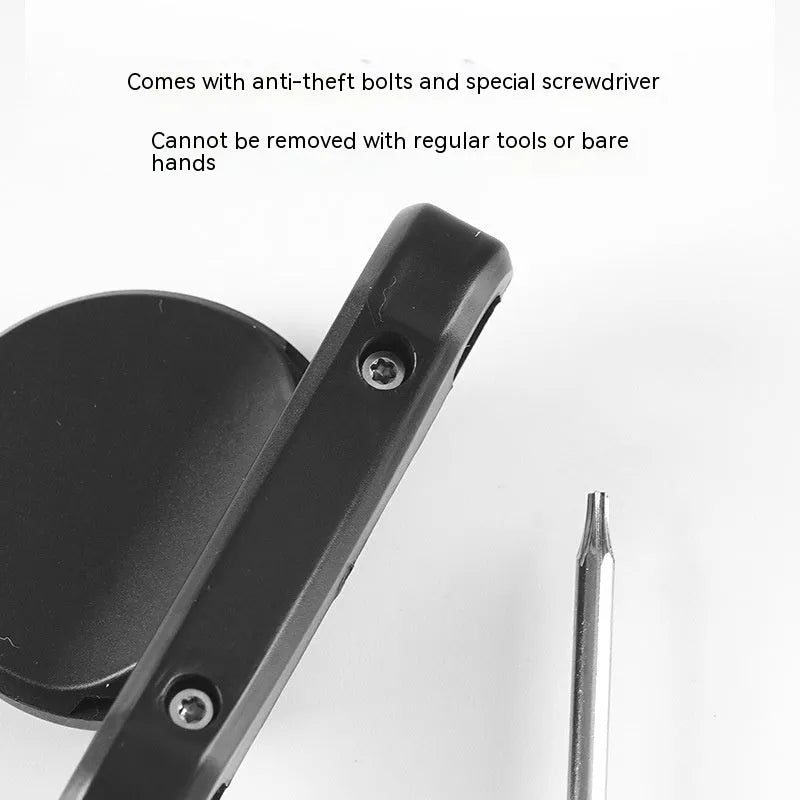 Black ABS plastic bicycle tracking locator bracket with anti-theft bolts for seat bow mounting