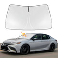 Custom silver tape sunshade cover for a Toyota NOAH XOVY 90 series car windshield