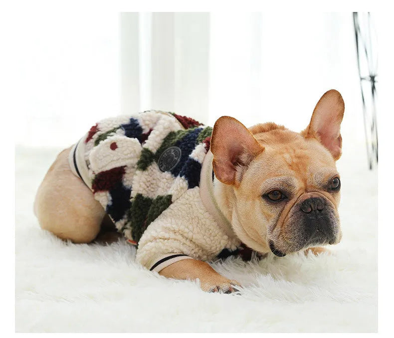 Camouflage dog hooded coat with two-legged design for dogs sizes XS to 2XL