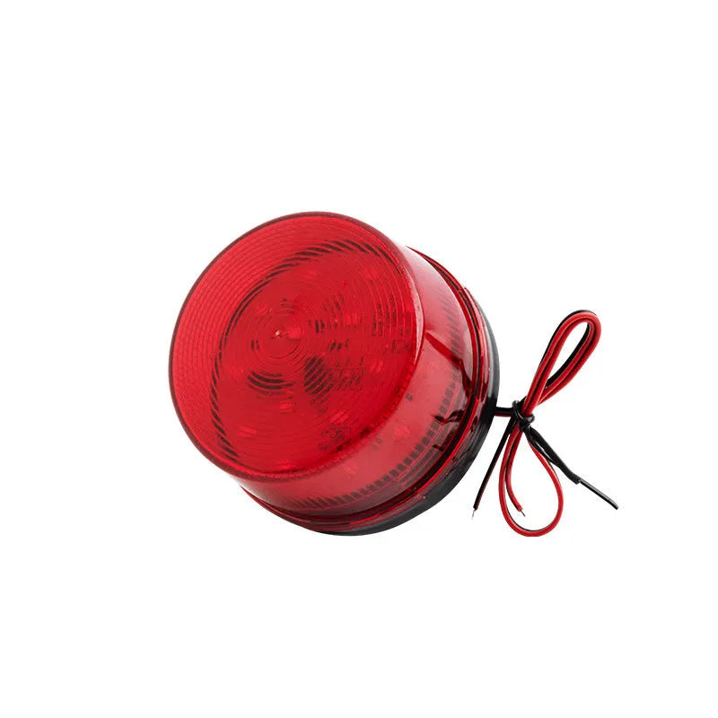 Ji'an Electronics HC-79 small red warning and alarm light with strobe, 73mm diameter.