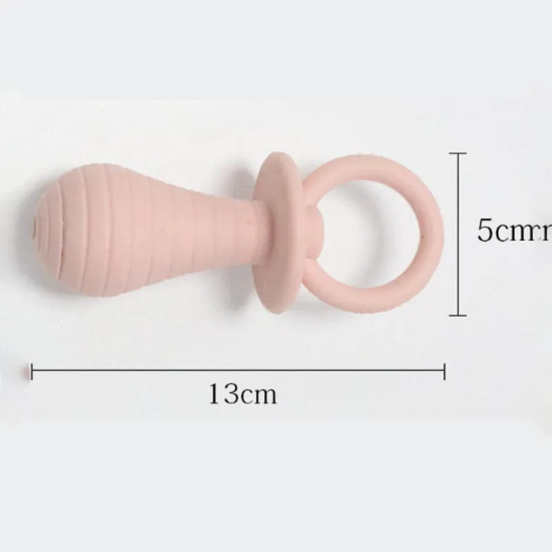 Four coloured pet pacifier chew toys with squeaker for puppies and kittens