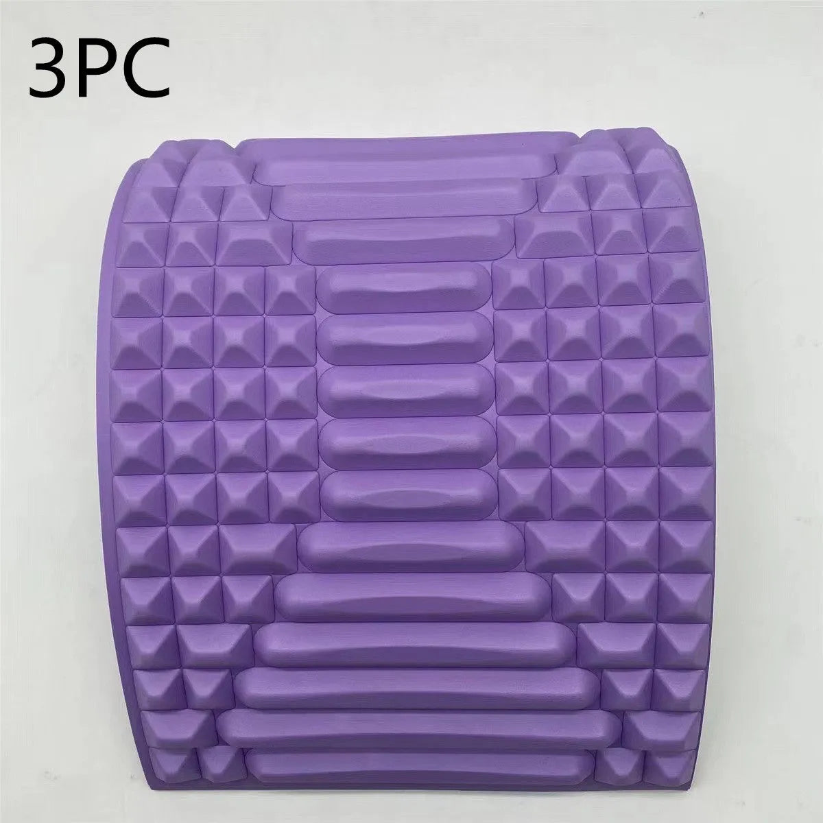 Blue EVA foam back stretcher pillow for lumbar support and acupressure massage.