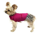 Brown dog anxiety soothing tank top made from cotton blend fabric on a medium-sized dog.