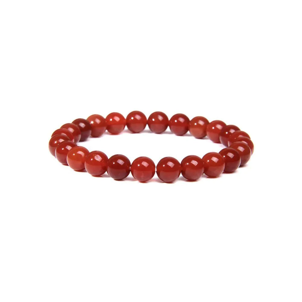 8mm natural stone bead bracelet with geometric shaped agate beads in multiple colour options