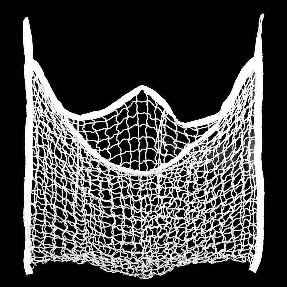 Woven PE rope grid pattern hanging feeding bag for livestock in multiple sizes