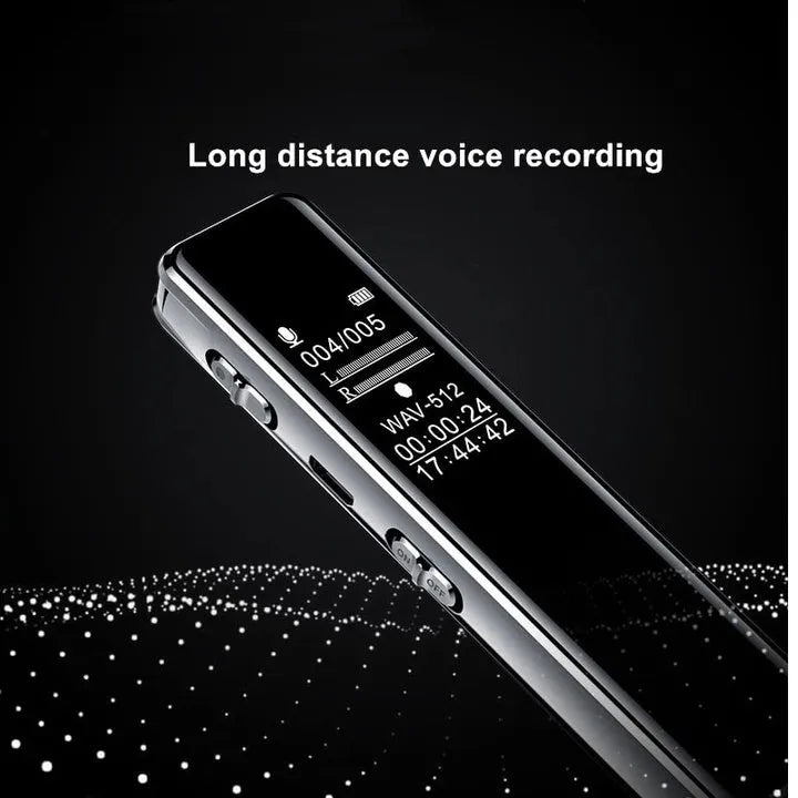 Q22 high definition noise reduction recording pen in black with LCD screen, zinc alloy shell, 108x23x9.8 mm size