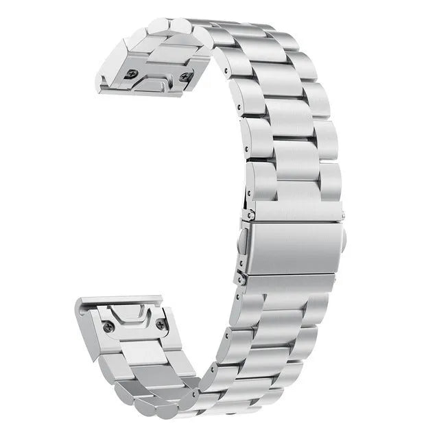 Quick release metal watch strap for Jiaming in silver 22mm width