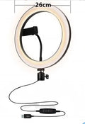 Adjustable live phone stand extended to full height with mobile phone mounted, showing carry case.