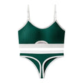 Sports tube top underwear set with contrast colour back and removable moulded cups