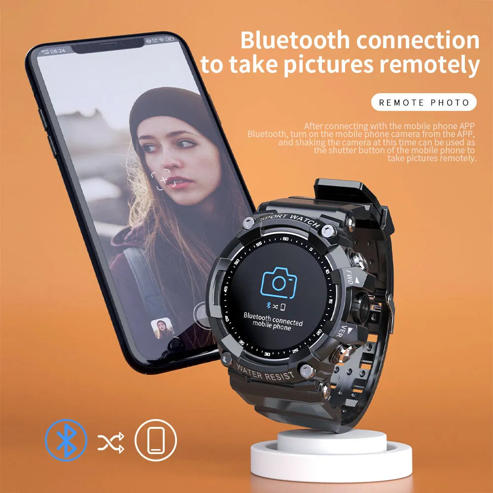 ATTACK 3 IP67 waterproof smart sports watch in black with round colour touchscreen on a TPU strap.